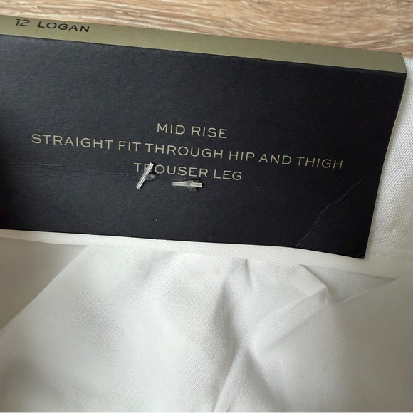 Banana Republic Logan Luxe Linen Pants Women 12 White Straight Mid Rise NWT*R - Picture 4 of 6